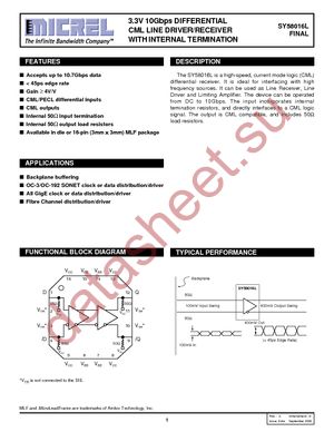 SY58016LMG datasheet  